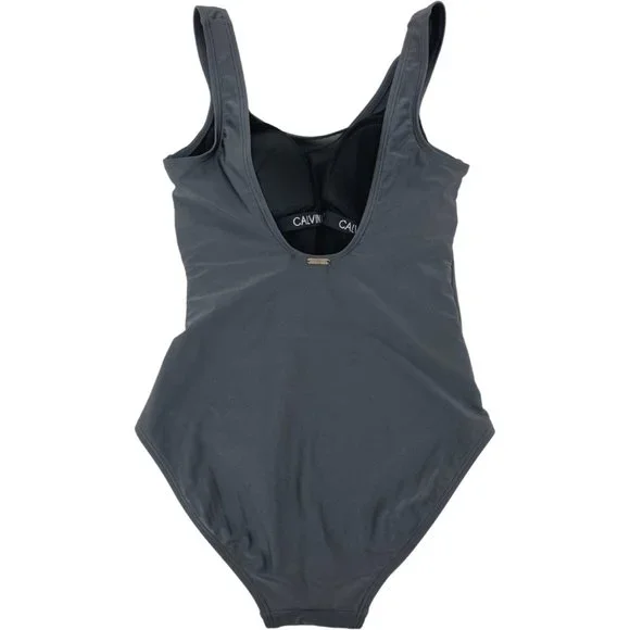 Calvin Klein | Women's One Piece Swim Suit | Metallic Grey | Various Sizes - Picture 2 of 2